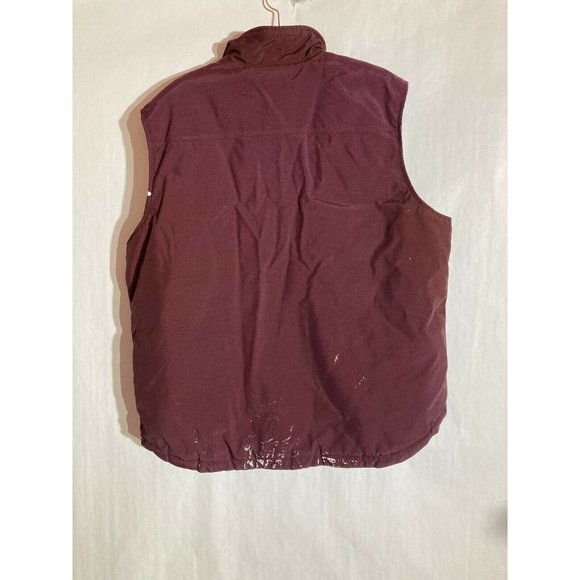 Carhartt Men's Burgundy Full Zip Nylon Quilt Lined Work Vest Size XL - Picture 3 of 6